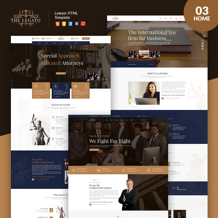 The Legato lawyer HTML template - 1