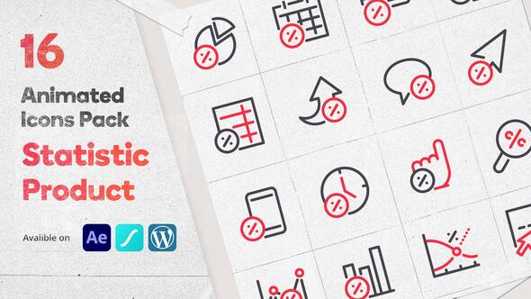 Discount Statistic 16 Animated Icons Pack - Wordpress Lottie Json Animation SVG alt