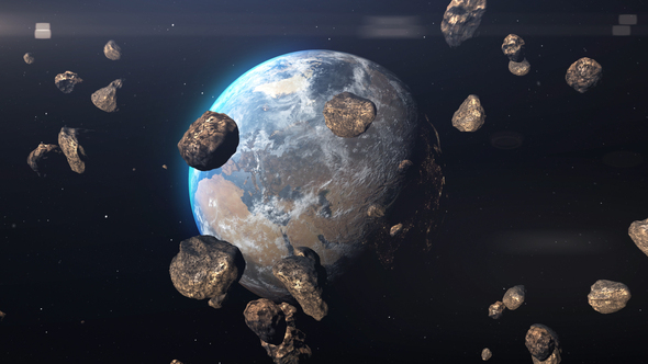 Asteroids Meteors Rocks Flying Toward Planet Earth alt