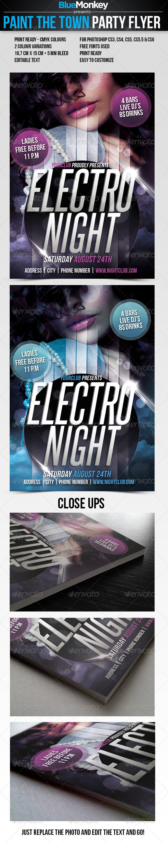 Electro Night Flyer Template - Events Flyers
