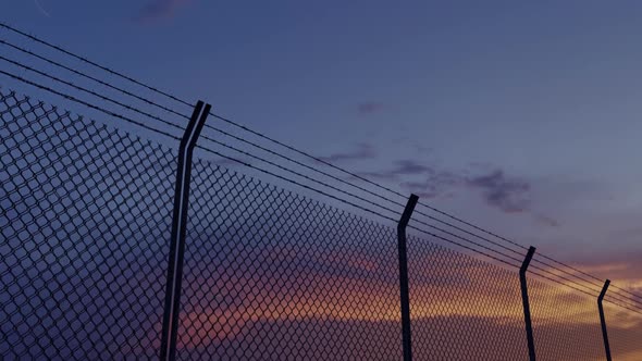Endless Chainlink Fences Sunset alt
