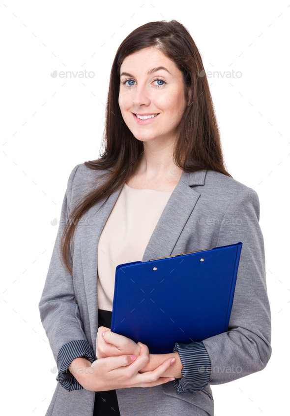 Businesswoman with clipboard - Stock Photo - Images