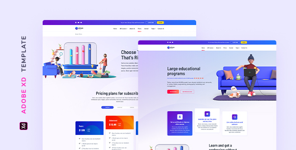 Edison – Online Education Template for XD