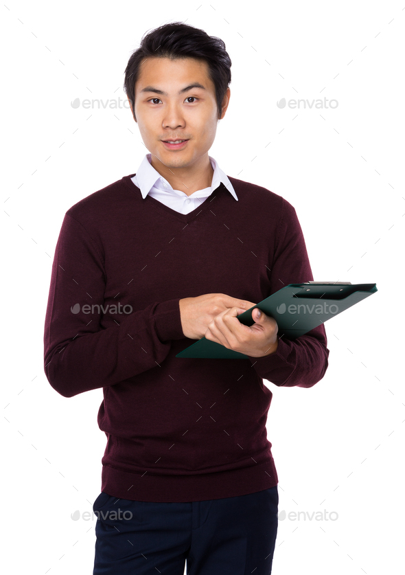 Man with clipboard - Stock Photo - Images