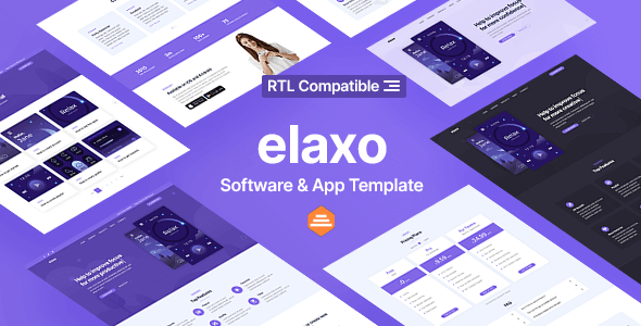 Elaxo – App and Software Website Template + RTL