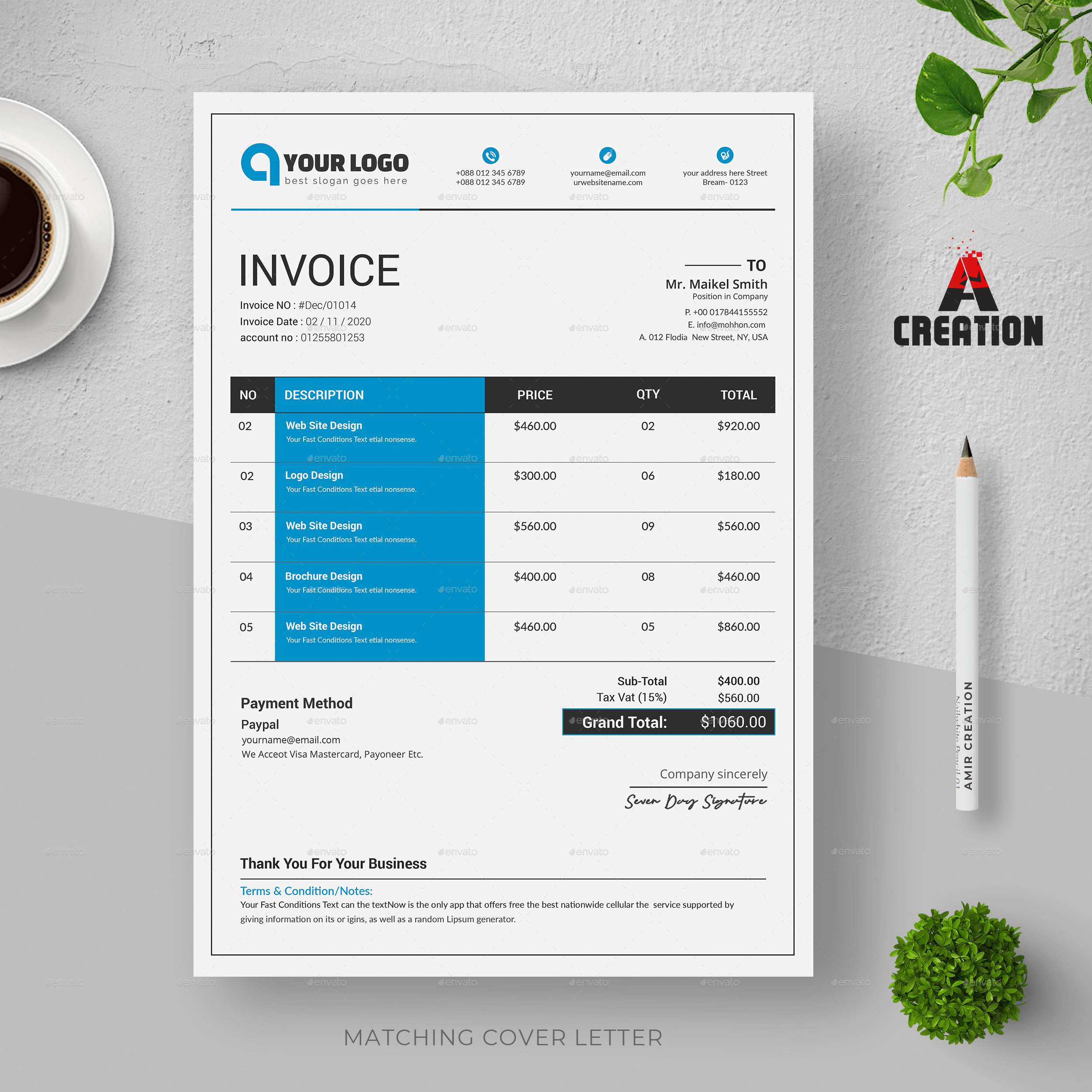 Invoice, Print Templates | GraphicRiver