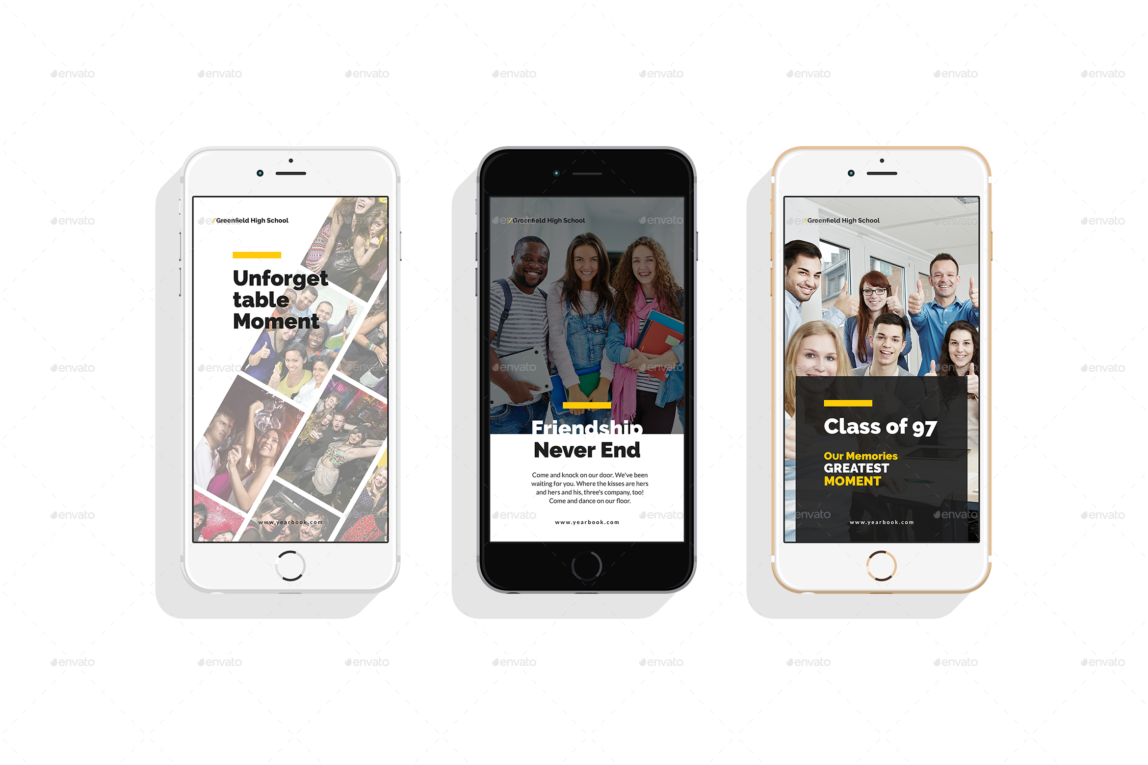 School Yearbook Instagram Stories, Web Elements | GraphicRiver