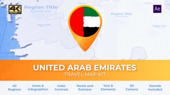 United Arab Emirates Map - Emirates UAE Travel Map Video Displays template preview