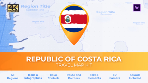 Costa Rica Map - Republic of Costa Rica Travel Map