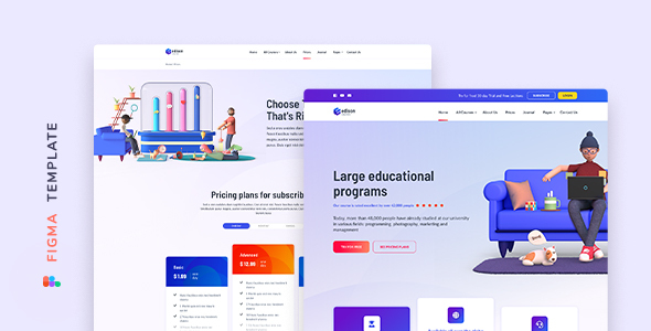 Edison – Online Education Template for Figma
