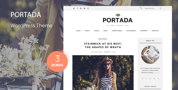 Portada - Elegant Blog Blogger WordPress Theme