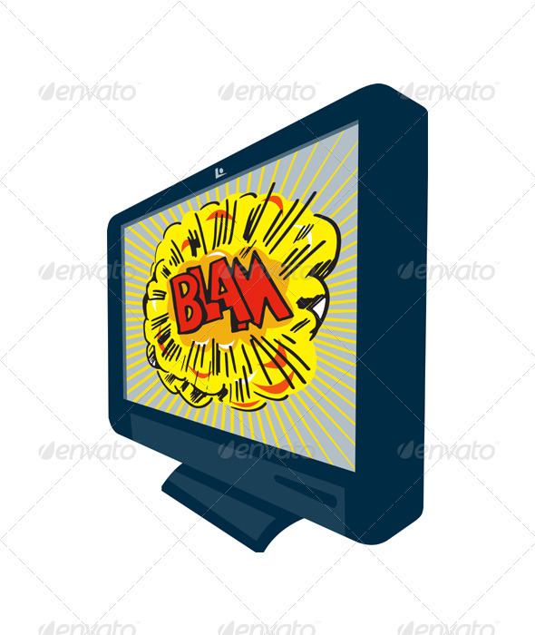 LCD Plasma TV Television Blam - Technology Conceptual