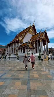 Wat Suthat Thepwararam Ratchaworahawihan the Royal Temple in Capital City Bangkok Thailand alt