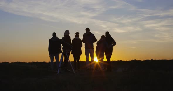 Friends Together in the Setting Sun Cheering, Stock Footage | VideoHive