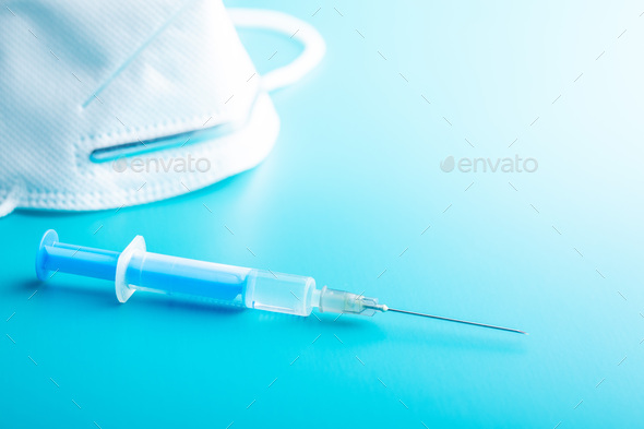 Injection syringe. Covid-19 coronavirus vaccination. Corona virus vaccine. - Stock Photo - Images