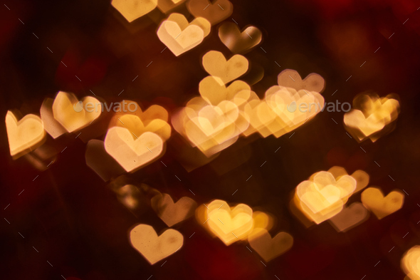 blurred heart lights background