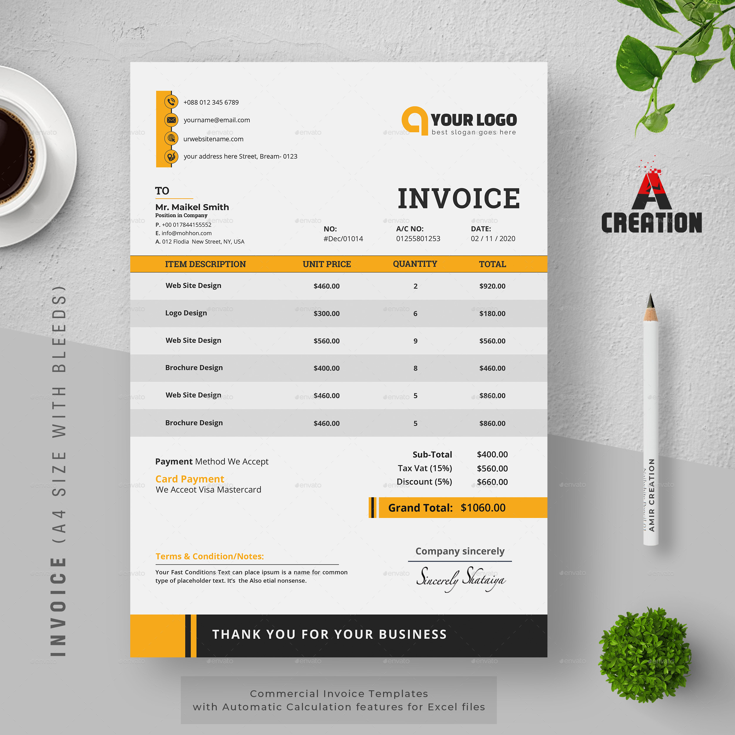 Invoice Bundle, Print Templates | GraphicRiver