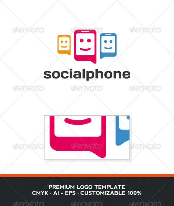 Social Phone Logo Template - Objects Logo Templates