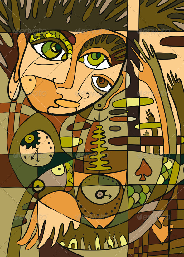 Abstract Face Background - Backgrounds Decorative