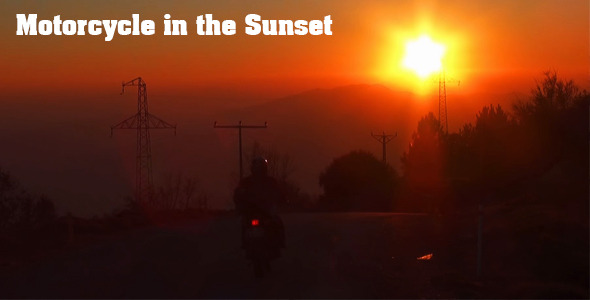 Motorcycle In The Sunset