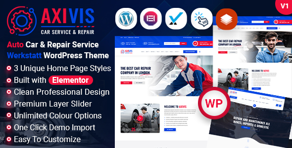 Axivis – Car Services & Repair WordPress Theme