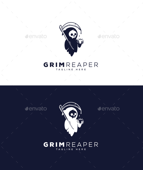 grim reaper logo blue