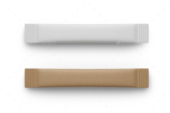 Two Sugar Cane Stick Sachet Packs Isolated On White 3d Rendering Mockup Stock Photo By Ha4ipuri