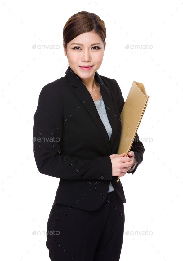 Asian businesswoman with folder
