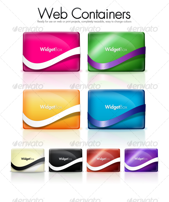 Web 2.0 Clean Fresh Containers/ Widget Boxes - Web Elements