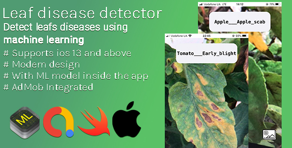 Leaf Disease Detector - iOS App With Custom Machine Learning Model To Detect Leaf Diseases