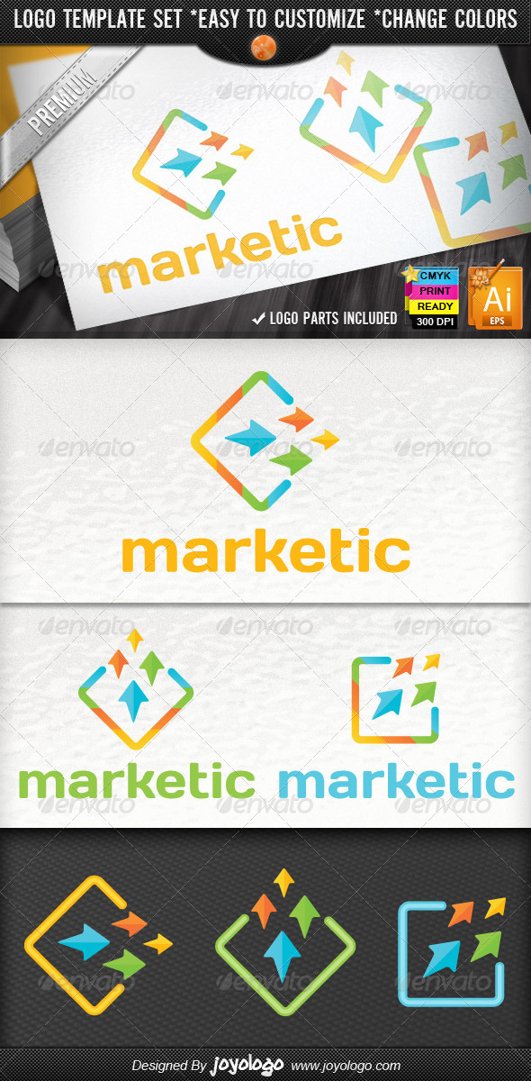 Pixel Arrows Growth Marketing Business Logo Design - Symbols Logo Templates