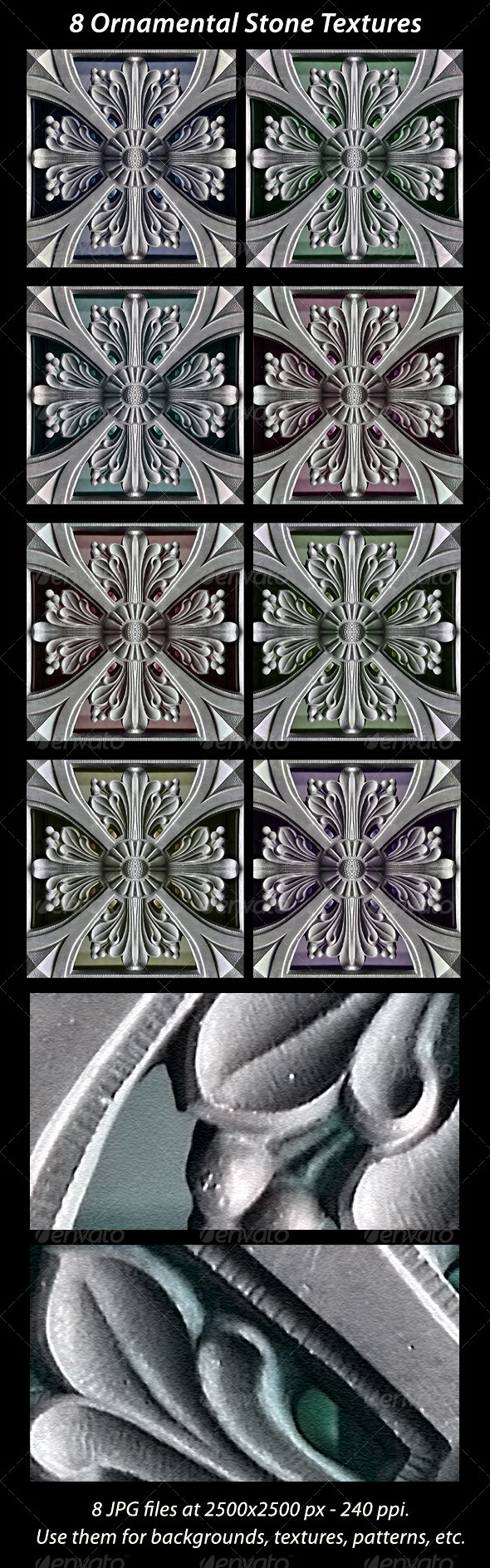 8 Ornamental Stones Textures - Stone Textures