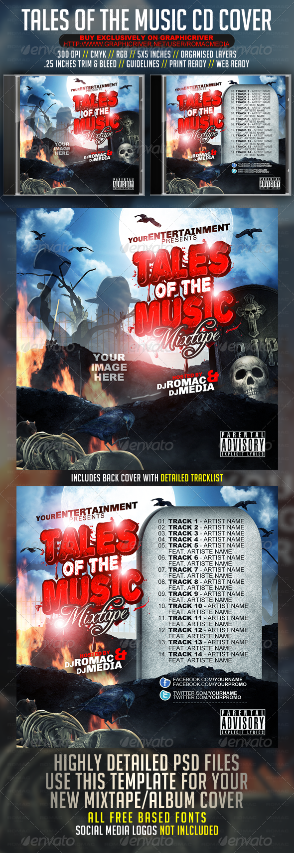 Tales of the Music CD Cover - CD & DVD Artwork Print Templates