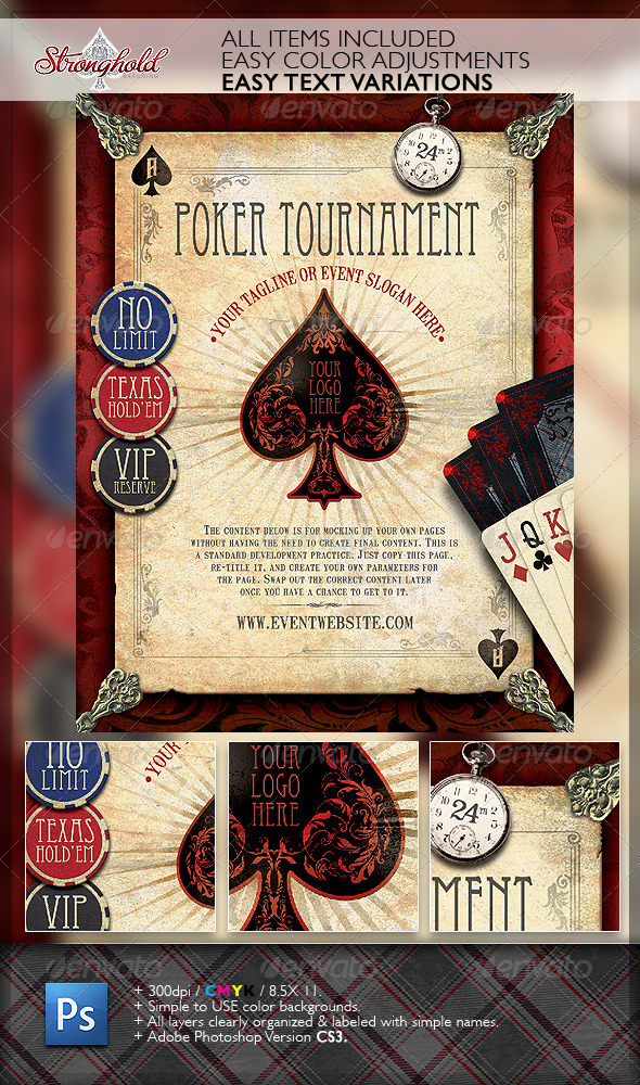 Vintage Poker Flyer Template by getstronghold GraphicRiver