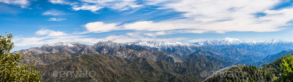 Panoramic view of Angeles National Forest, South California - Stock Photo - Images
