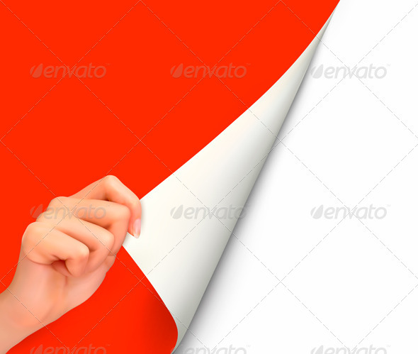 Blank sheet of paper with hand - Backgrounds Business