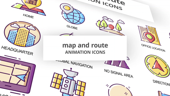 Map & Route - Animation Icons