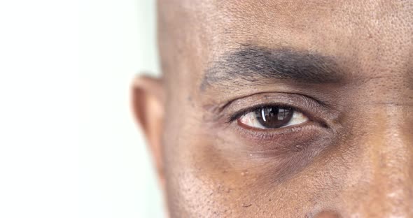 Brown Eye of an Afro-American Man
