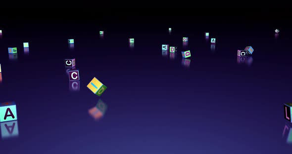 animated 3d cube for children education.