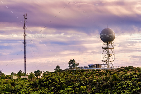Sunset view of weather station