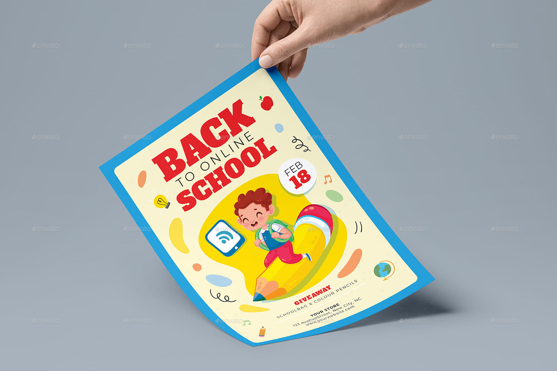 Back to Online School Template, Print Templates | GraphicRiver