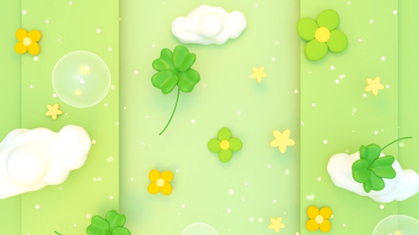 Cute Four Leaf Clovers Background By Tykcartoon Videohive