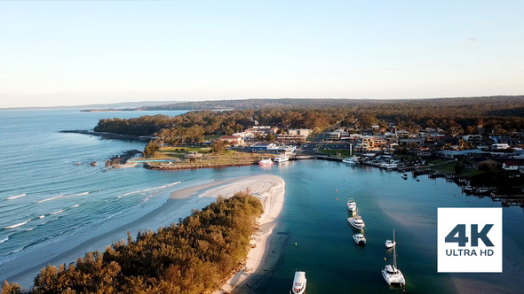 Aerial View Of Huskisson and its Bay, Australia