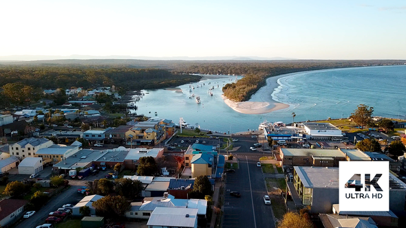 Aerial View of Huskisson and its Bay, Australia