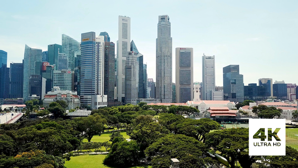 Aerial View Of Singapore CBD