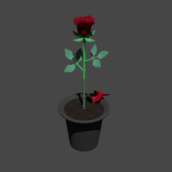 Rose in pot - 3Docean 30040232
