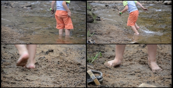 Child Playing By The River 3