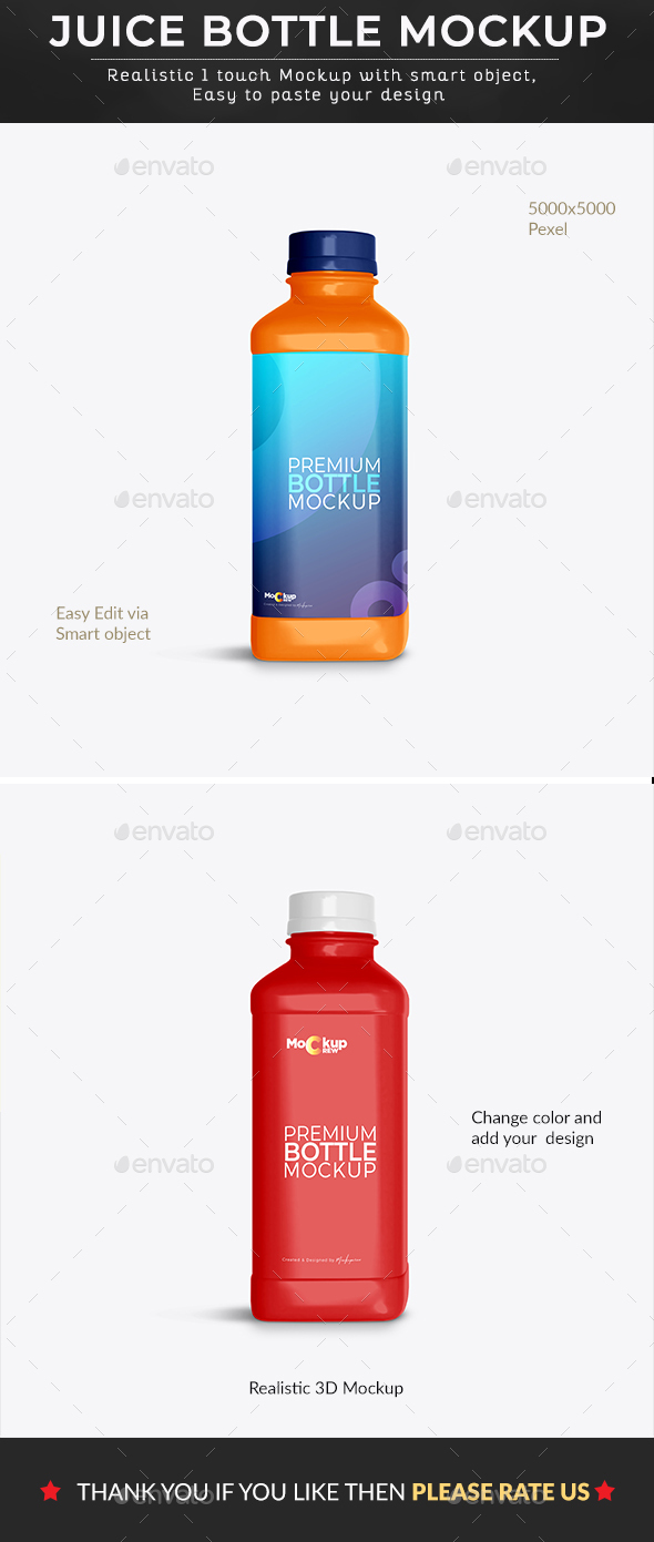 Orange Juice Bottle, 3D - Envato Elements