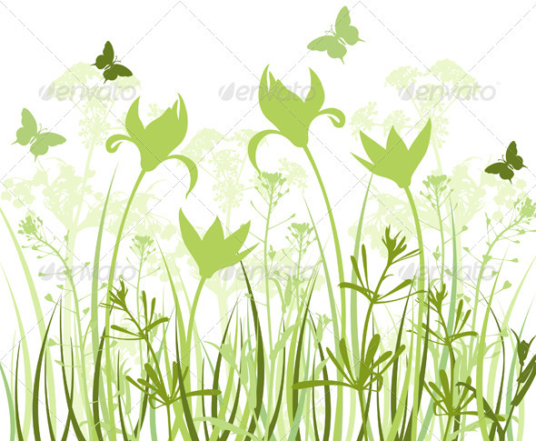 Green Floral Background - Flowers & Plants Nature