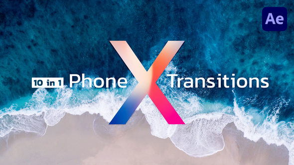 Phone X Transitions Video Displays template preview
